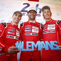 Porsche Team: (l-r) Timo Bernhard, Mark Webber, Brendon Hartley