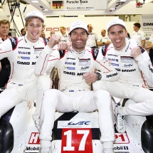 Porsche 919 Hybrid, Porsche Team: Brendon Hartley, Mark Webber, Timo Bernhard (l-r)