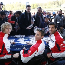 Porsche Team: (l-r) Brendon Hartley, Timo Bernhard, Mark Webber