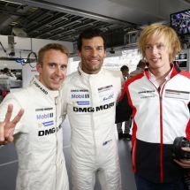 Porsche Team: (l-r) Timo Bernhard, Mark Webber, Brendon Hartley