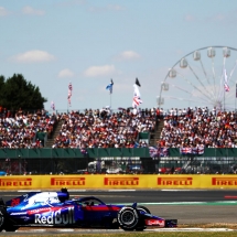 NORTHAMPTON, ENGLAND - JULY 08: Brendon Hartley of New Zealand driving the (28) Scuderia Toro Rosso STR13 Honda on track during the Formula One Grand Prix of Great Britain at Silverstone on July 8, 2018 in Northampton, England.  (Photo by Dan Istitene/Getty Images) // Getty Images / Red Bull Content Pool  // AP-1W7DQJPRS2111 // Usage for editorial use only // Please go to www.redbullcontentpool.com for further information. //