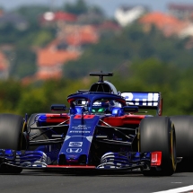BUDAPEST, HUNGARY - JULY 27: Brendon Hartley of New Zealand driving the (28) Scuderia Toro Rosso STR13 Honda on track during practice for the Formula One Grand Prix of Hungary at Hungaroring on July 27, 2018 in Budapest, Hungary.  (Photo by Mark Thompson/Getty Images) // Getty Images / Red Bull Content Pool  // AP-1WDEFXG392111 // Usage for editorial use only // Please go to www.redbullcontentpool.com for further information. //