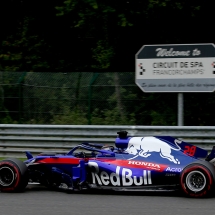 SPA, BELGIUM - AUGUST 24: Brendon Hartley of New Zealand driving the (28) Scuderia Toro Rosso STR13 Honda on track during practice for the Formula One Grand Prix of Belgium at Circuit de Spa-Francorchamps on August 24, 2018 in Spa, Belgium.  (Photo by Charles Coates/Getty Images) // Getty Images / Red Bull Content Pool  // AP-1WPHSNBJW2111 // Usage for editorial use only // Please go to www.redbullcontentpool.com for further information. //