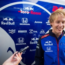 SOCHI, RUSSIA - SEPTEMBER 27:  Brendon Hartley of Scuderia Toro Rosso and New Zealand during previews ahead of the Formula One Grand Prix of Russia at Sochi Autodrom on September 27, 2018  (Photo by Peter Fox/Getty Images) // Getty Images / Red Bull Content Pool  // AP-1X1FHJVU11W11 // Usage for editorial use only // Please go to www.redbullcontentpool.com for further information. //